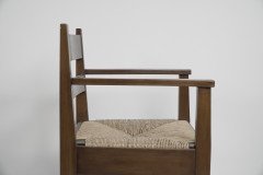M. H. Baillie Scott by J P White. Arts & Crafts Walnut Armchair with New Rush Seat - Thumbnail 6