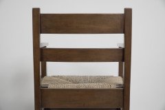 M. H. Baillie Scott by J P White. An Arts & Crafts Walnut Armchair with New Rush Seat - Thumbnail 10