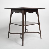 Morris and Co. Designed by George Jack. A superior quality Arts and Crafts two tier walnut side table - Thumbnail 1