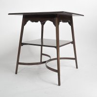 Morris & Co. Designed by George Jack. A superior quality Arts & Crafts two tier walnut side table - Thumbnail 2