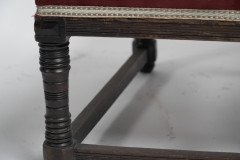 Thomas Edward Collcutt for Collinson & Lock. A Fine Quality Walnut High Back Chair with Later Maroon Upholstery - Thumbnail 9