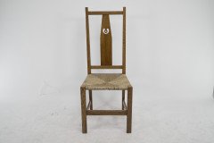 M. H. Baillie Scott Attributed, Arts & Crafts Oak Pierced-Back Chair - Thumbnail 2