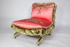 Le Bon Marché. A Unique Boudoir Chair with the Original Upholstery Restored by the Royal School of Needlework - Thumbnail 2