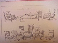 Thomas Edward Collcutt for Collinson & Lock. A Fine Quality Walnut High Back Chair with Later Blue Upholstery - Thumbnail 9