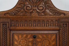 E. W. Godwin Attributed, for William Watt, probably. Oak Shakespeare Armchair with Carved & Marquetry Decoration - Thumbnail 7