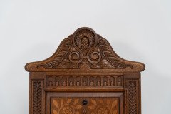 E. W. Godwin Attributed, for William Watt, probably. Oak Shakespeare Armchair with Carved & Marquetry Decoration - Thumbnail 8