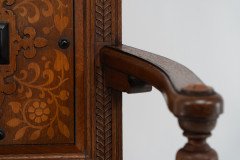 E. W. Godwin Attributed, for William Watt, probably. Oak Shakespeare Armchair with Carved & Marquetry Decoration - Thumbnail 12