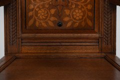 E. W. Godwin Attributed, for William Watt, probably. Oak Shakespeare Armchair with Carved & Marquetry Decoration - Thumbnail 14