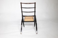 E. W. Godwin Style Of. Aesthetic Movement Ebonized Folding Chair with New Cane Seat - Thumbnail 4