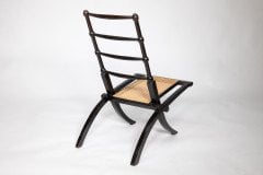 E. W. Godwin Style Of. Aesthetic Movement Ebonized Folding Chair with New Cane Seat - Thumbnail 5