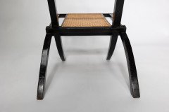 E. W. Godwin Style Of. Aesthetic Movement Ebonized Folding Chair with New Cane Seat - Thumbnail 15