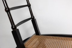 E. W. Godwin Style Of. Aesthetic Movement Ebonized Folding Chair with New Cane Seat - Thumbnail 11
