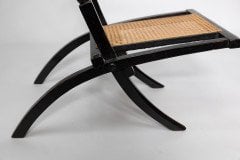 E. W. Godwin Style Of. Aesthetic Movement Ebonized Folding Chair with New Cane Seat - Thumbnail 16