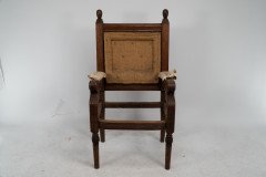 George Edmund Street. A Gothic Revival Oak Armchair Designed for the Judges for the Royal Courts of Justice to Reupholster - Thumbnail 2