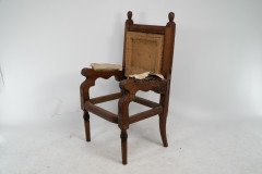 George Edmund Street. A Gothic Revival Oak Armchair Designed for the Judges for the Royal Courts of Justice to Reupholster - Thumbnail 3
