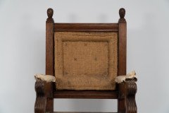 George Edmund Street. A Gothic Revival Oak Armchair Designed for the Judges for the Royal Courts of Justice to Reupholster - Thumbnail 5