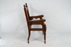 George Edmund Street. A Gothic Revival Walnut Armchair Designed for the Judges for the Royal Courts of Justice in Fleet St. London to Reupholster 2 - Thumbnail 3