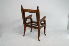 George Edmund Street. A Gothic Revival Walnut Armchair Designed for the Judges for the Royal Courts of Justice in Fleet St. London to Reupholster 2 - Thumbnail 16