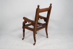 George Edmund Street. A Gothic Revival Walnut Armchair Designed for the Judges for the Royal Courts of Justice in Fleet St. London to Reupholster 2 - Thumbnail 18