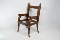 George Edmund Street. A Gothic Revival Walnut Armchair Designed for the Judges for the Royal Courts of Justice in Fleet St. London to Reupholster 2 - Thumbnail 5