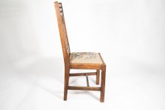 Liberty & Co., An Arts & Crafts Oak Chair with Carved Rose Decoration to the Back - Thumbnail 3