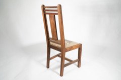 Liberty & Co., An Arts & Crafts Oak Chair with Carved Rose Decoration to the Back - Thumbnail 4