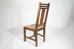 Liberty & Co., Arts & Crafts Oak Chair with Carved Rose Decoration to the Back - Thumbnail 5