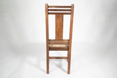 Liberty & Co., An Arts & Crafts Oak Chair with Carved Rose Decoration to the Back - Thumbnail 6