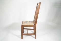 Liberty & Co., Arts & Crafts Oak Chair with Carved Rose Decoration to the Back - Thumbnail 7