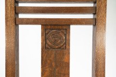 Liberty & Co., Arts & Crafts Oak Chair with Carved Rose Decoration to the Back - Thumbnail 10