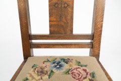 Liberty & Co., An Arts & Crafts Oak Chair with Carved Rose Decoration to the Back - Thumbnail 12