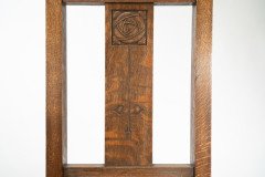 Liberty & Co., Arts & Crafts Oak Chair with Carved Rose Decoration to the Back - Thumbnail 11