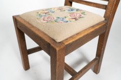 Liberty & Co., Arts & Crafts Oak Chair with Carved Rose Decoration to the Back - Thumbnail 14