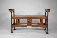 Shapland & Petter. A Good Arts & Crafts Oak Double Piano Stool or Window Seat - Thumbnail 3