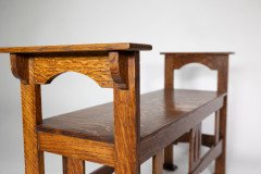 Shapland & Petter. A Good Arts & Crafts Oak Double Piano Stool or Window Seat - Thumbnail 7