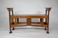 Shapland & Petter. A Good Arts & Crafts Oak Double Piano Stool or Window Seat - Thumbnail 8