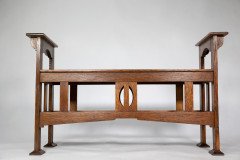 Shapland & Petter. A Good Arts & Crafts Oak Double Piano Stool or Window Seat - Thumbnail 17