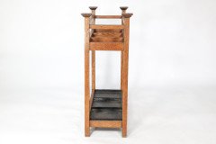 A Simple Arts & Crafts Oak umbrella and stick stand - Thumbnail 5