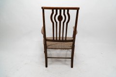 Liberty & Co., Arts & Crafts Oak Armchair with Rush Seat - Thumbnail 14