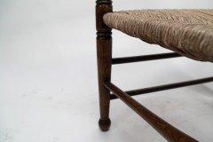 Liberty & Co., Arts & Crafts Oak Armchair with Rush Seat - Thumbnail 12