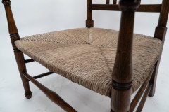 Liberty & Co., Arts & Crafts Oak Armchair with Rush Seat - Thumbnail 11