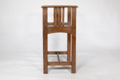 Arts & Crafts Oak piano stool with raised sides - Thumbnail 4