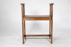 Arts & Crafts Oak piano stool with raised sides - Thumbnail 5