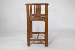 Arts & Crafts Oak piano stool with raised sides - Thumbnail 8