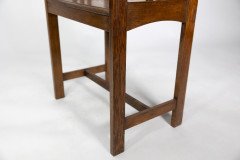 Arts & Crafts Oak piano stool with raised sides - Thumbnail 10
