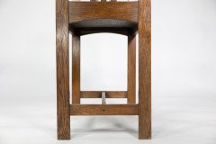 Arts & Crafts Oak piano stool with raised sides - Thumbnail 11