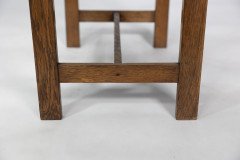 Arts & Crafts Oak piano stool with raised sides - Thumbnail 13
