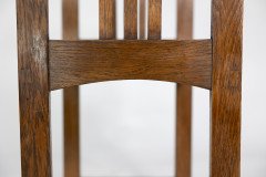Arts & Crafts Oak piano stool with raised sides - Thumbnail 14