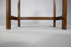 Arts & Crafts Oak piano stool with raised sides - Thumbnail 19
