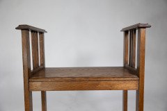 Arts & Crafts Oak piano stool with raised sides - Thumbnail 20